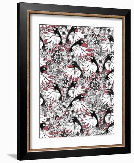 Herringbone Penguin-Sharon Turner-Framed Art Print