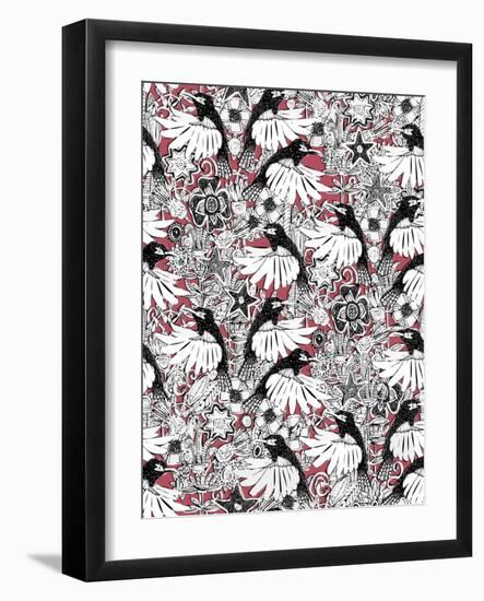 Herringbone Penguin-Sharon Turner-Framed Art Print