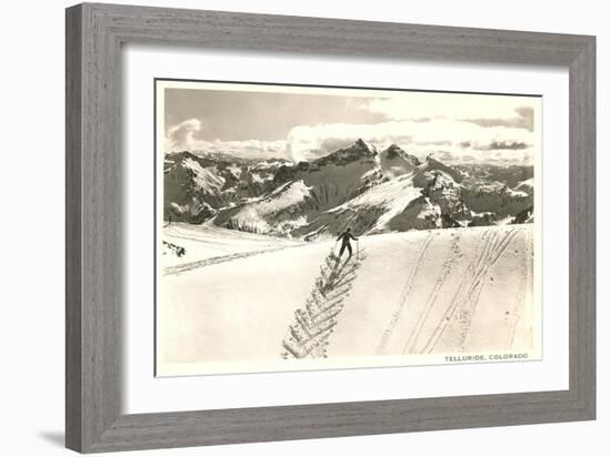 Herringbone Ski Track, Telluride, Colorado-null-Framed Art Print