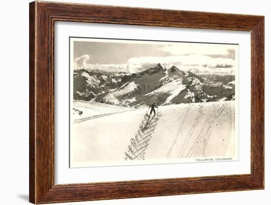 Herringbone Ski Track, Telluride, Colorado-null-Framed Art Print