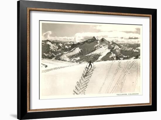 Herringbone Ski Track, Telluride, Colorado-null-Framed Art Print