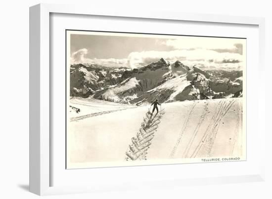 Herringbone Ski Track, Telluride, Colorado-null-Framed Art Print