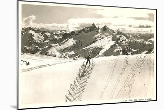 Herringbone Ski Track, Telluride, Colorado-null-Mounted Art Print
