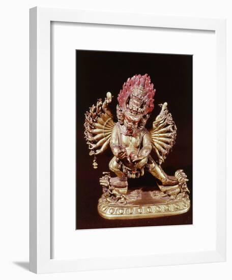 Heruka, Buddhist God, Emanation of the Buddha Aksobhya, Gilded Bronze, 18th century-null-Framed Photographic Print