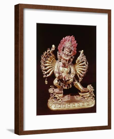 Heruka, Buddhist God, Emanation of the Buddha Aksobhya, Gilded Bronze, 18th century-null-Framed Photographic Print