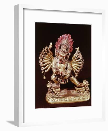 Heruka, Buddhist God, Emanation of the Buddha Aksobhya, Gilded Bronze, 18th century-null-Framed Photographic Print