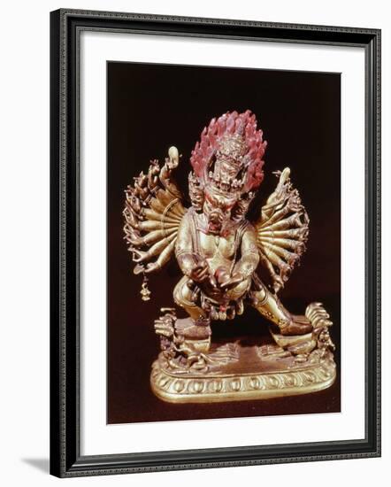 Heruka, Buddhist God, Emanation of the Buddha Aksobhya, Gilded Bronze, 18th century-null-Framed Photographic Print