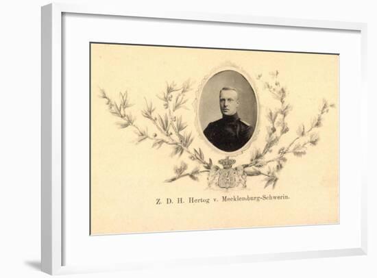 Herzog Von Mecklenburg Schwerin, Portrait, Wappen-null-Framed Giclee Print