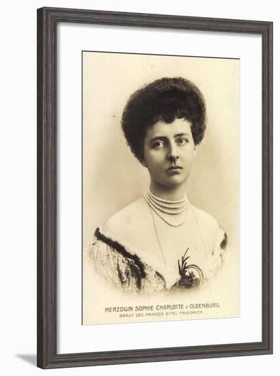 Herzogin Sophie Charlotte Oldenburg, Portrait-null-Framed Giclee Print