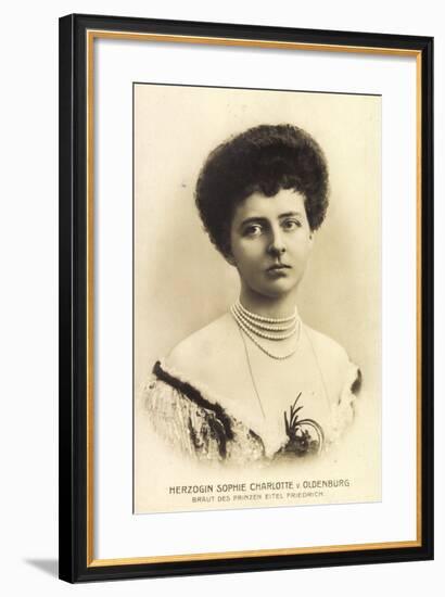 Herzogin Sophie Charlotte Oldenburg, Portrait-null-Framed Giclee Print