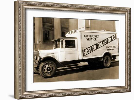 Hesler Transfer Co. Delivery Truck with Refrigerator Service-null-Framed Art Print