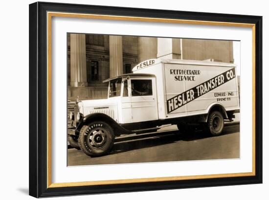 Hesler Transfer Co. Delivery Truck with Refrigerator Service-null-Framed Art Print