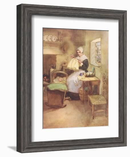 Hester and Her Needle-Hugh Thomson-Framed Giclee Print