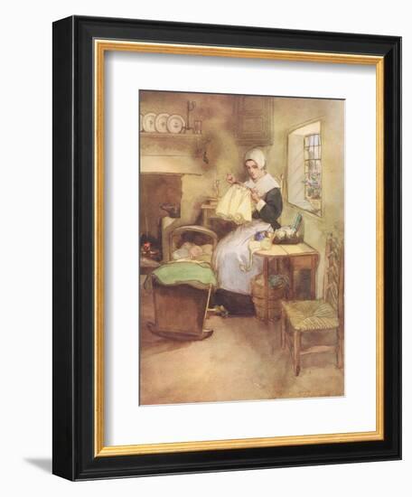Hester and Her Needle-Hugh Thomson-Framed Giclee Print