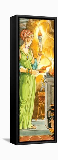 Hestia, Greek Mythology-Encyclopaedia Britannica-Framed Stretched Canvas