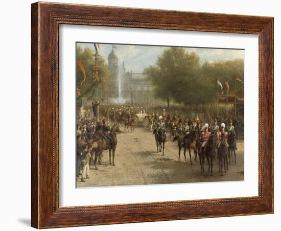 Het Frederiksplein Te Amsterdam Tijdens De Intocht Van Koningin Wilhelmina, 5 September-Otto Eerelman-Framed Art Print