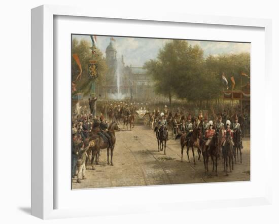 Het Frederiksplein Te Amsterdam Tijdens De Intocht Van Koningin Wilhelmina, 5 September-Otto Eerelman-Framed Art Print