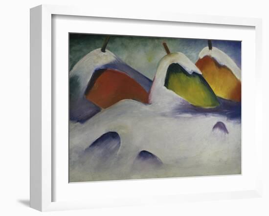 Heuhocken Im Schnee, 1911-Franz Marc-Framed Giclee Print