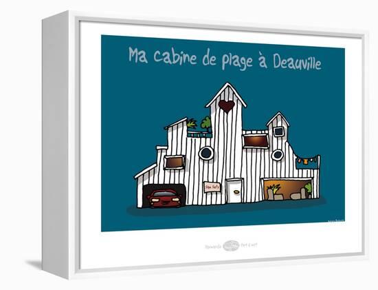 Heula. Cabine de plage à Deauville-Sylvain Bichicchi-Framed Stretched Canvas