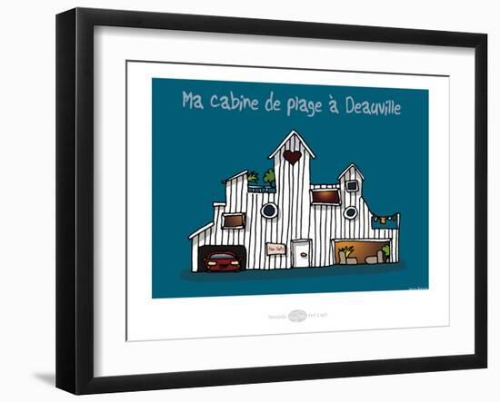 Heula. Cabine de plage à Deauville-Sylvain Bichicchi-Framed Art Print