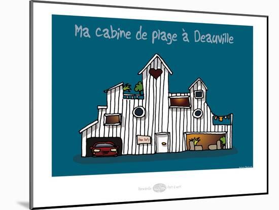 Heula. Cabine de plage à Deauville-Sylvain Bichicchi-Mounted Art Print