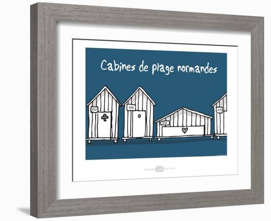 Heula. Cabines de plages normandes-Sylvain Bichicchi-Framed Art Print