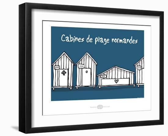 Heula. Cabines de plages normandes-Sylvain Bichicchi-Framed Art Print