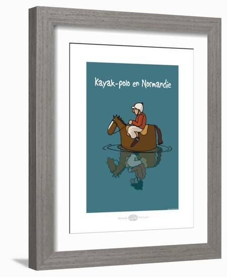 Heula. Kayak-polo normand-Sylvain Bichicchi-Framed Art Print