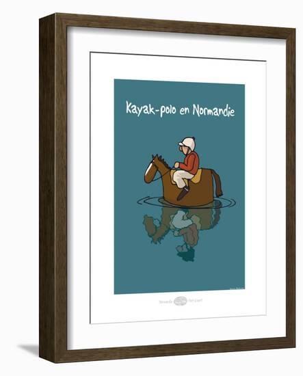 Heula. Kayak-polo normand-Sylvain Bichicchi-Framed Art Print