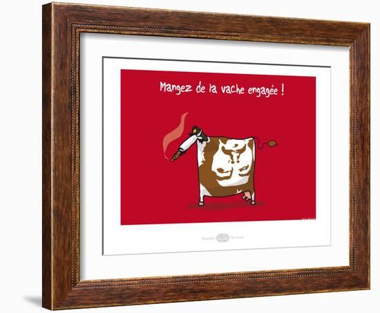 Heula. La vache engagée-Sylvain Bichicchi-Framed Art Print