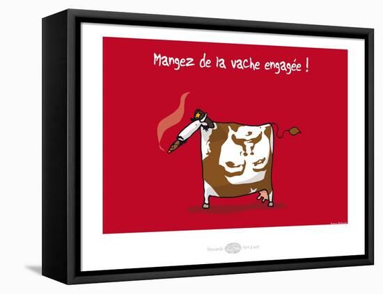 Heula. La vache engagée-Sylvain Bichicchi-Framed Stretched Canvas