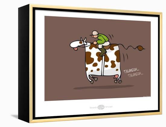 Heula.La vache qui galope-Sylvain Bichicchi-Framed Stretched Canvas
