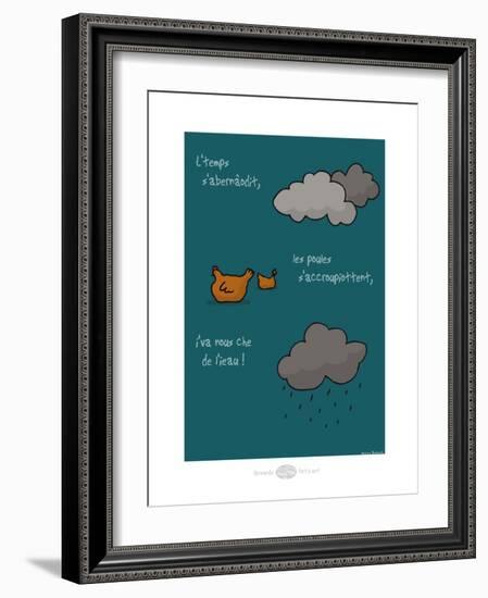 Heula. Les poules s'accroupiottent-Sylvain Bichicchi-Framed Art Print