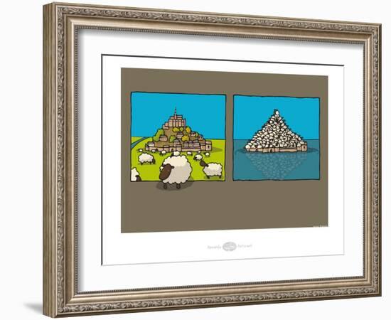 Heula. Marée, marée basse au Mont Saint-Michel-Sylvain Bichicchi-Framed Art Print