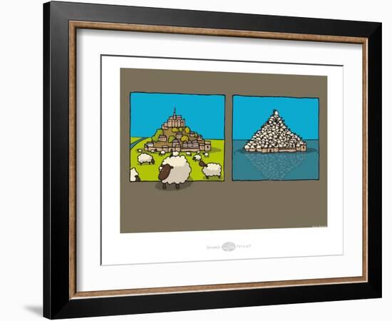Heula. Marée, marée basse au Mont Saint-Michel-Sylvain Bichicchi-Framed Art Print