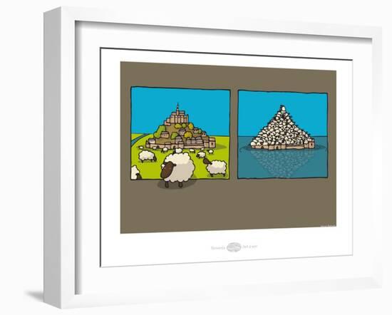 Heula. Marée, marée basse au Mont Saint-Michel-Sylvain Bichicchi-Framed Art Print