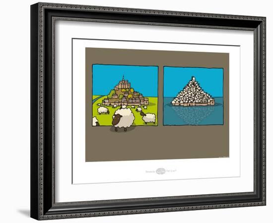 Heula. Marée, marée basse au Mont Saint-Michel-Sylvain Bichicchi-Framed Art Print