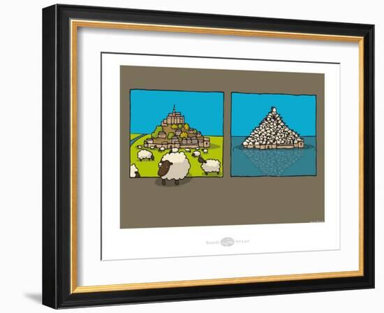 Heula. Marée, marée basse au Mont Saint-Michel-Sylvain Bichicchi-Framed Art Print