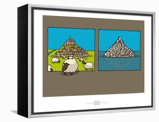 Heula. Marée, marée basse au Mont Saint-Michel-Sylvain Bichicchi-Framed Stretched Canvas