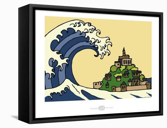 Heula. Okusaï au Mont Saint-Michel-Sylvain Bichicchi-Framed Stretched Canvas