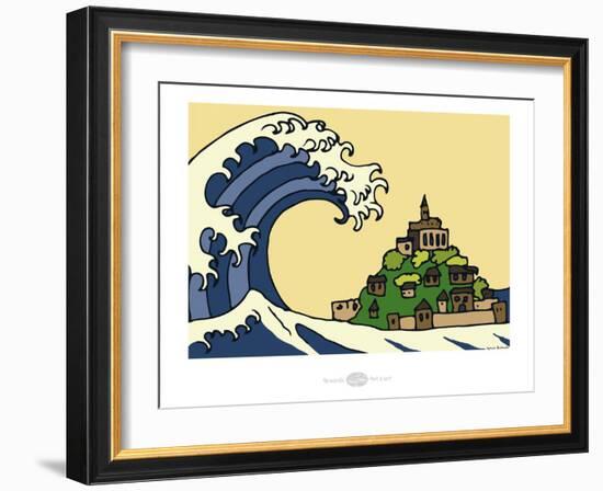 Heula. Okusaï au Mont Saint-Michel-Sylvain Bichicchi-Framed Art Print