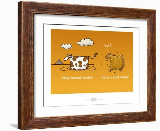 Heula. Vache ensablée-Sylvain Bichicchi-Framed Art Print