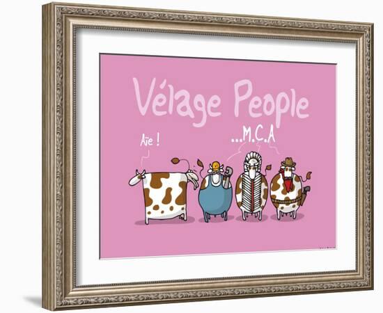 Heula. Vélage people-Sylvain Bichicchi-Framed Art Print