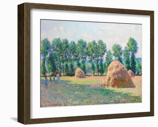 Heuschober in Giverny (Les Meules à Giverny). 1885-Claude Monet-Framed Giclee Print