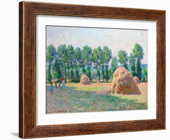 Heuschober in Giverny (Les Meules à Giverny). 1885-Claude Monet-Framed Giclee Print