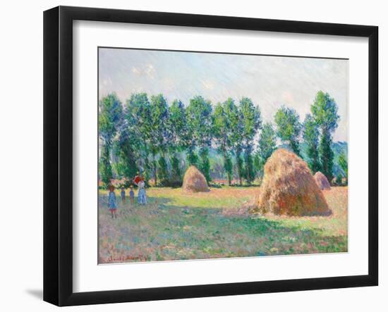 Heuschober in Giverny (Les Meules à Giverny). 1885-Claude Monet-Framed Giclee Print