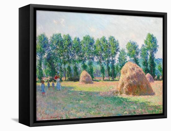 Heuschober in Giverny (Les Meules à Giverny). 1885-Claude Monet-Framed Premier Image Canvas