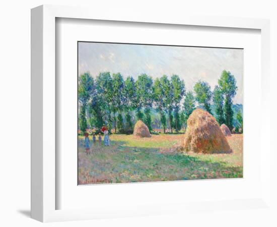 Heuschober in Giverny (Les Meules à Giverny). 1885-Claude Monet-Framed Giclee Print