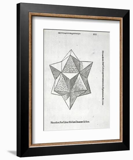 Hexaedron Abscisum Elevatum Solidum, Illustration from 'Divina Proportione' by Luca Pacioli…-Leonardo da Vinci-Framed Giclee Print