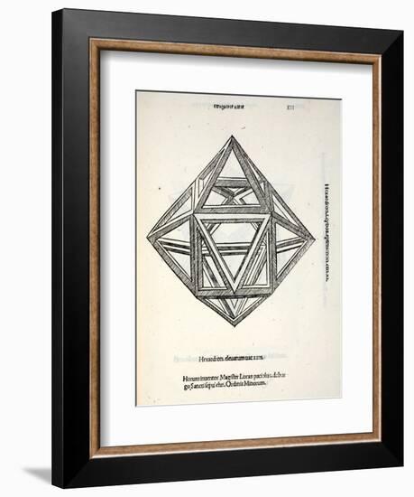 Hexaedron Elevatum Vacuum, Illustration from 'Divina Proportione' by Luca Pacioli (C.1445-1517),…-Leonardo da Vinci-Framed Giclee Print